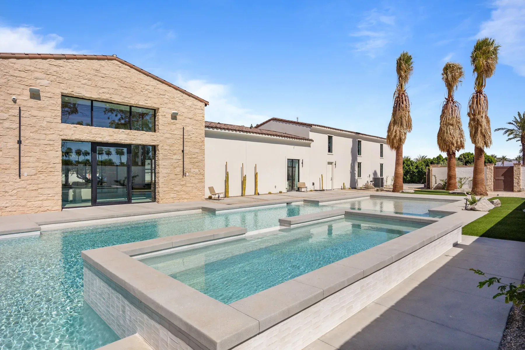 The pool beneath the cacti