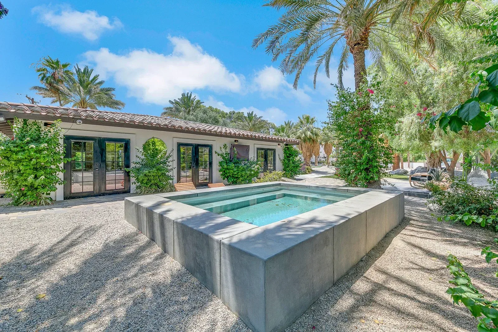 The outdoor spa