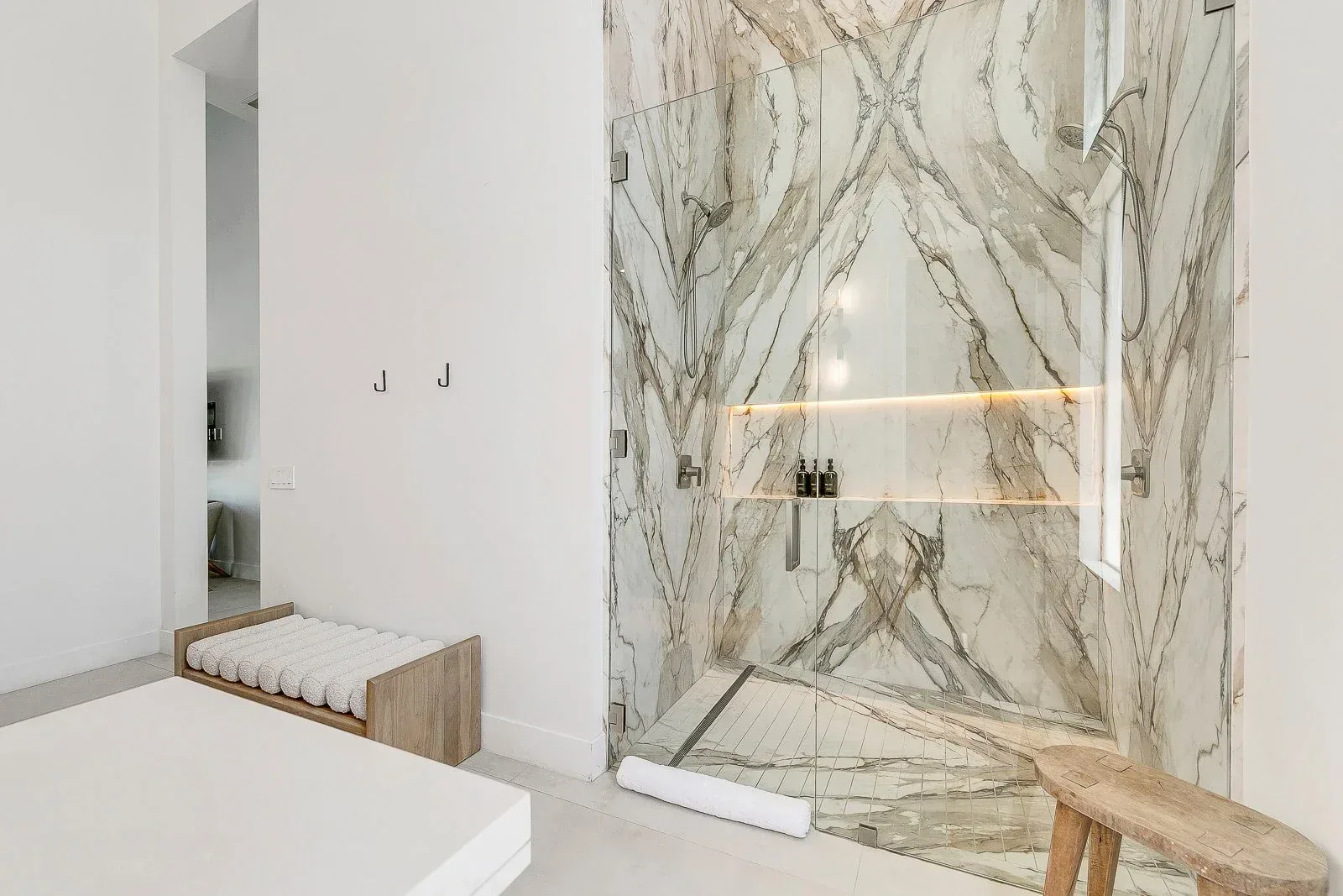 A marble shower