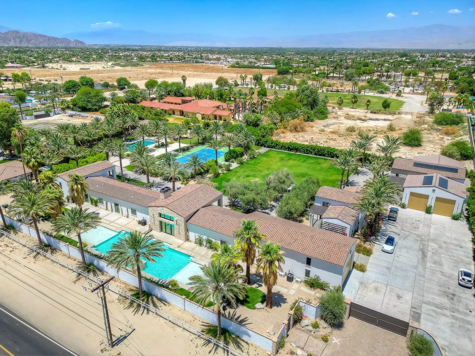 The whole property, midday