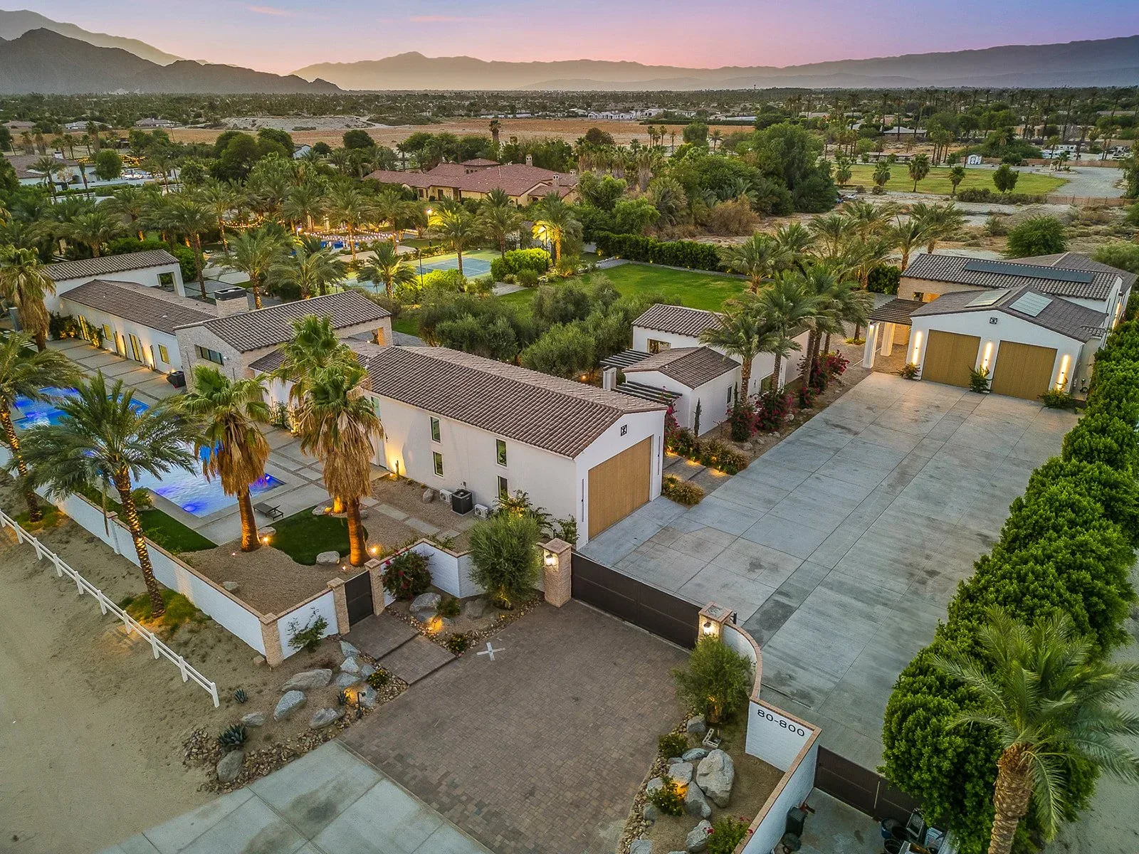 The estate at golden hour