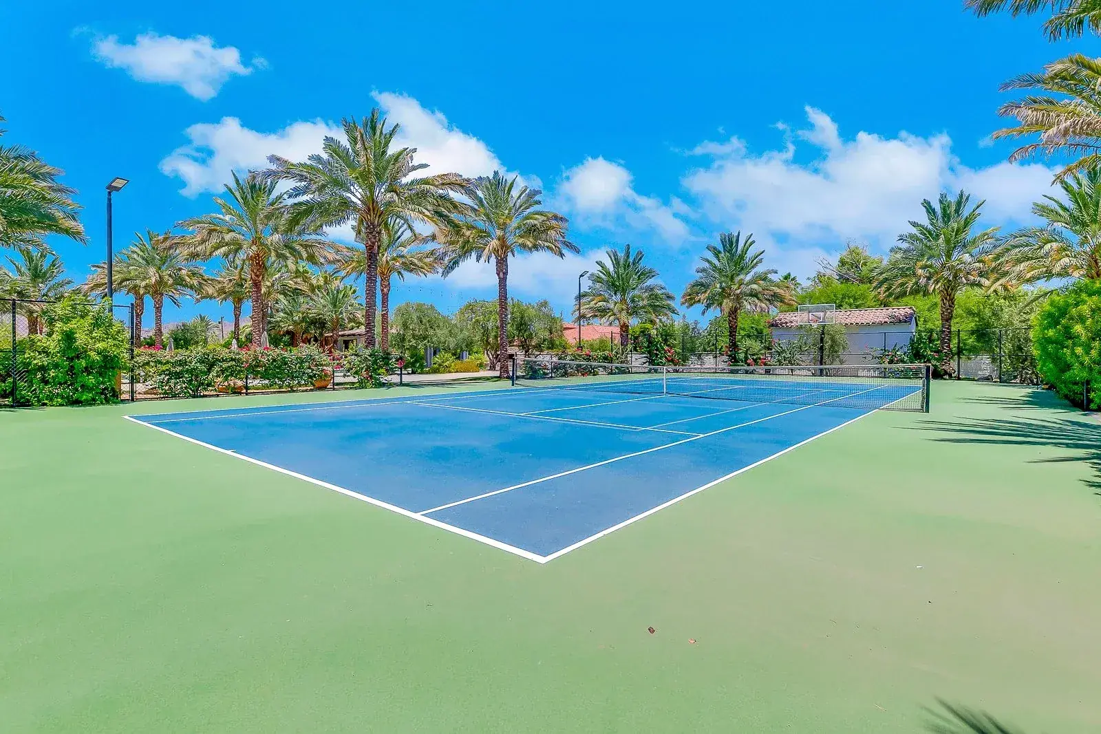 The tennis court at midday