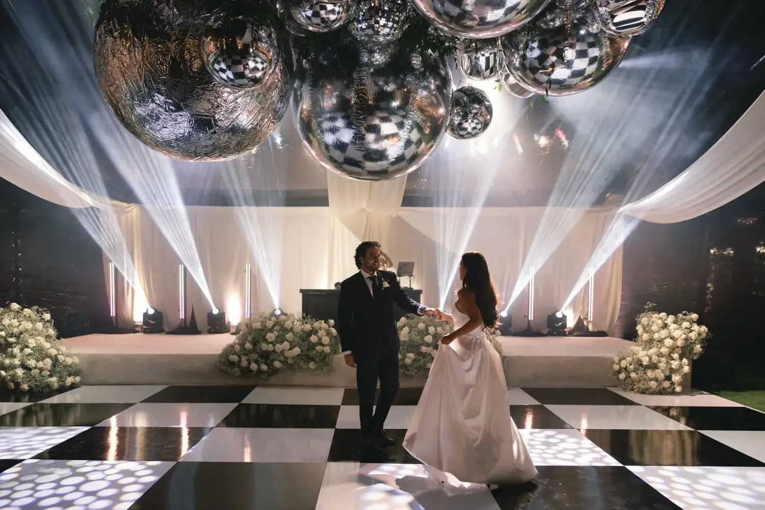 The checkerboard dance floor